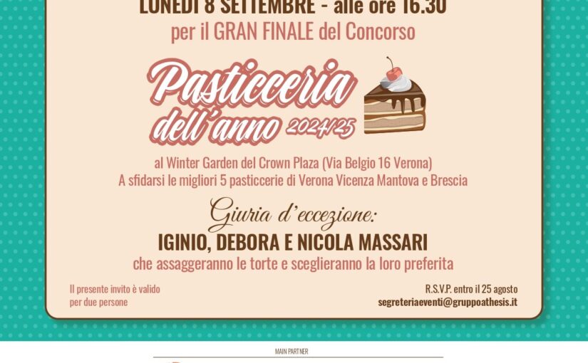 Volantino della finale del concorso Pasticceria dell'anno